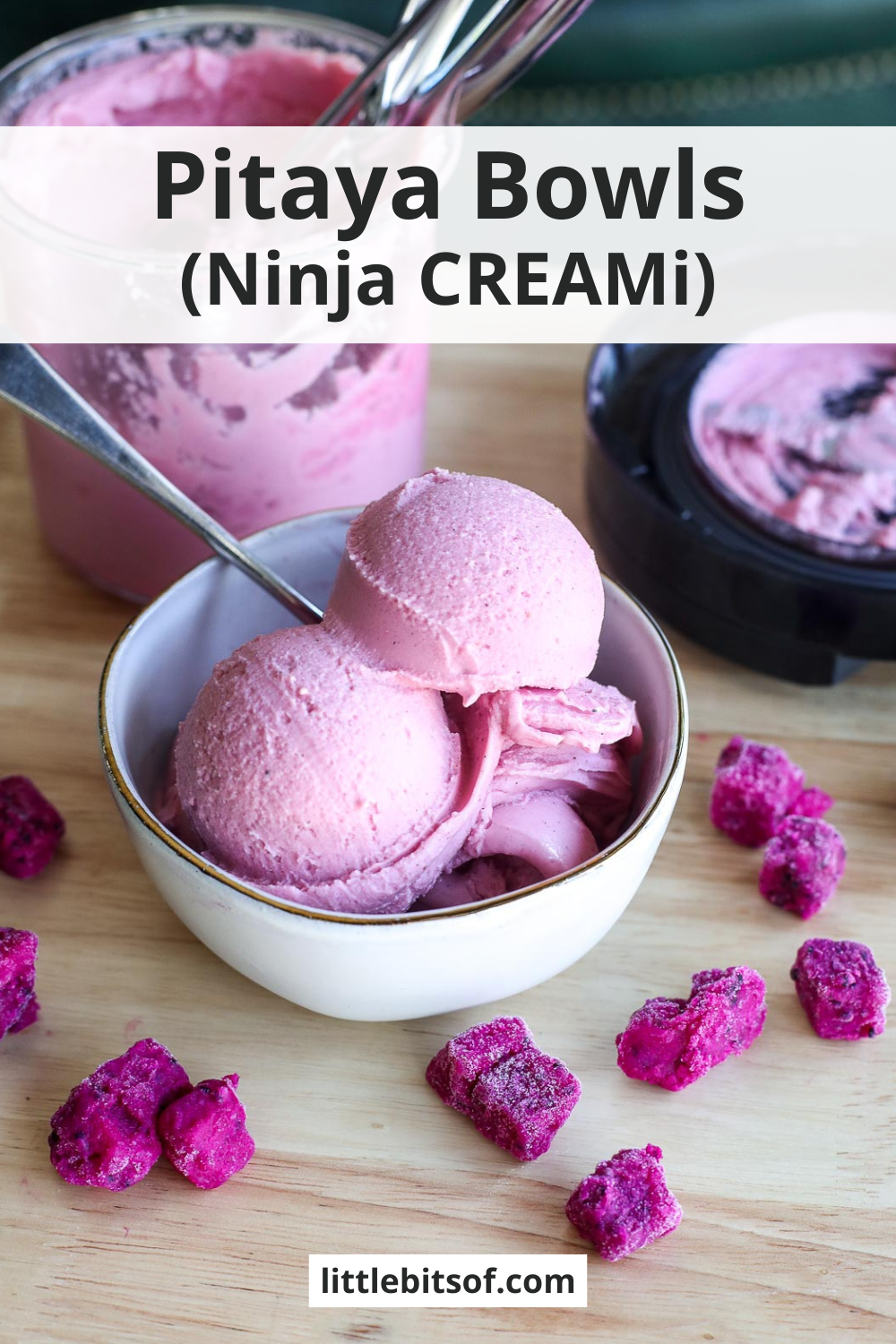 Blend vibrant Pitaya Bowls in the Ninja Creami! A nutritious, refreshing, and easy-to-make treat packed with antioxidants.