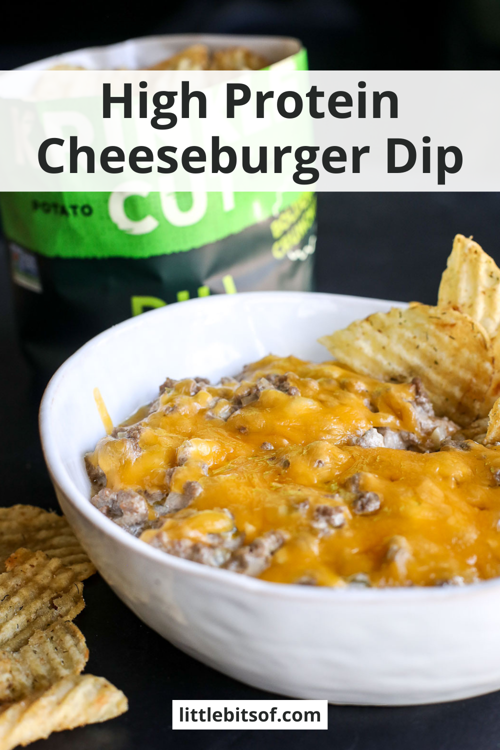 Enjoy our High Protein Cheeseburger Dip! A delicious, protein-packed snack perfect for parties and game days.