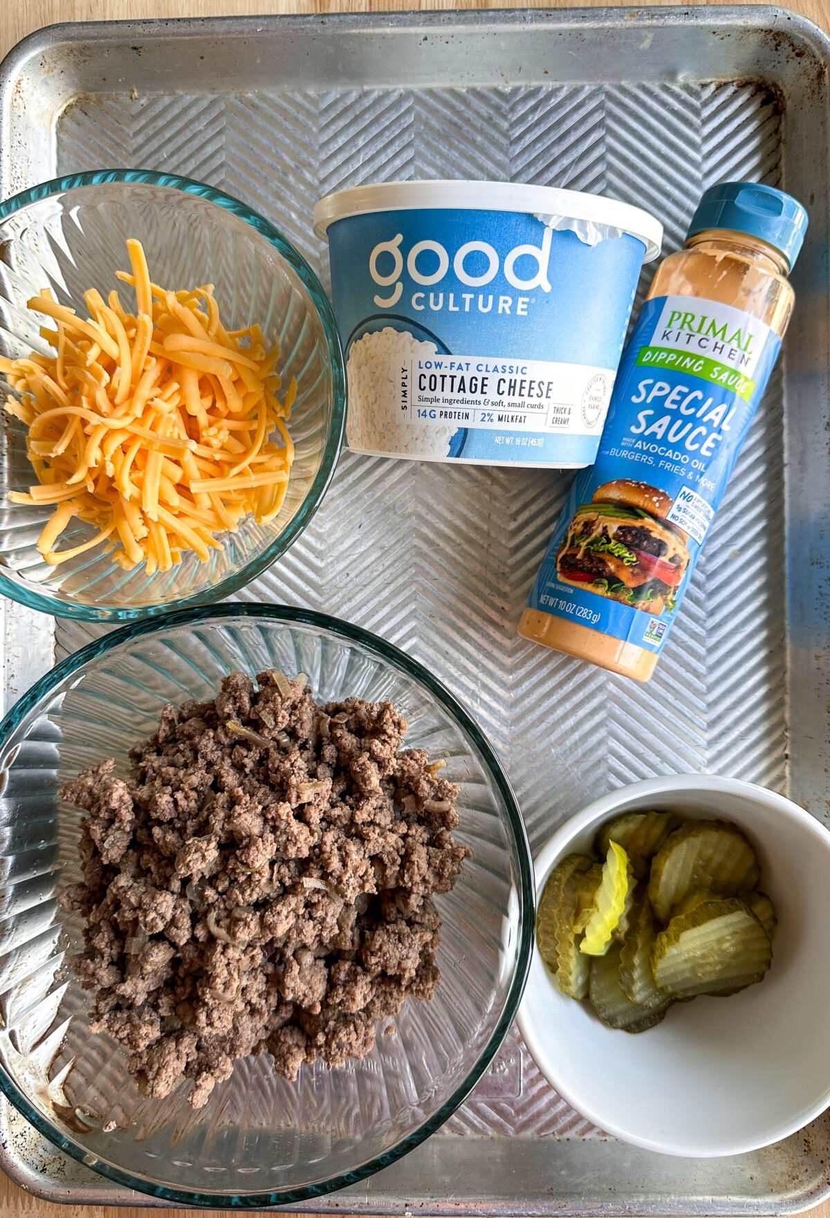 Enjoy our High Protein Cheeseburger Dip! A delicious, protein-packed snack perfect for parties and game days.