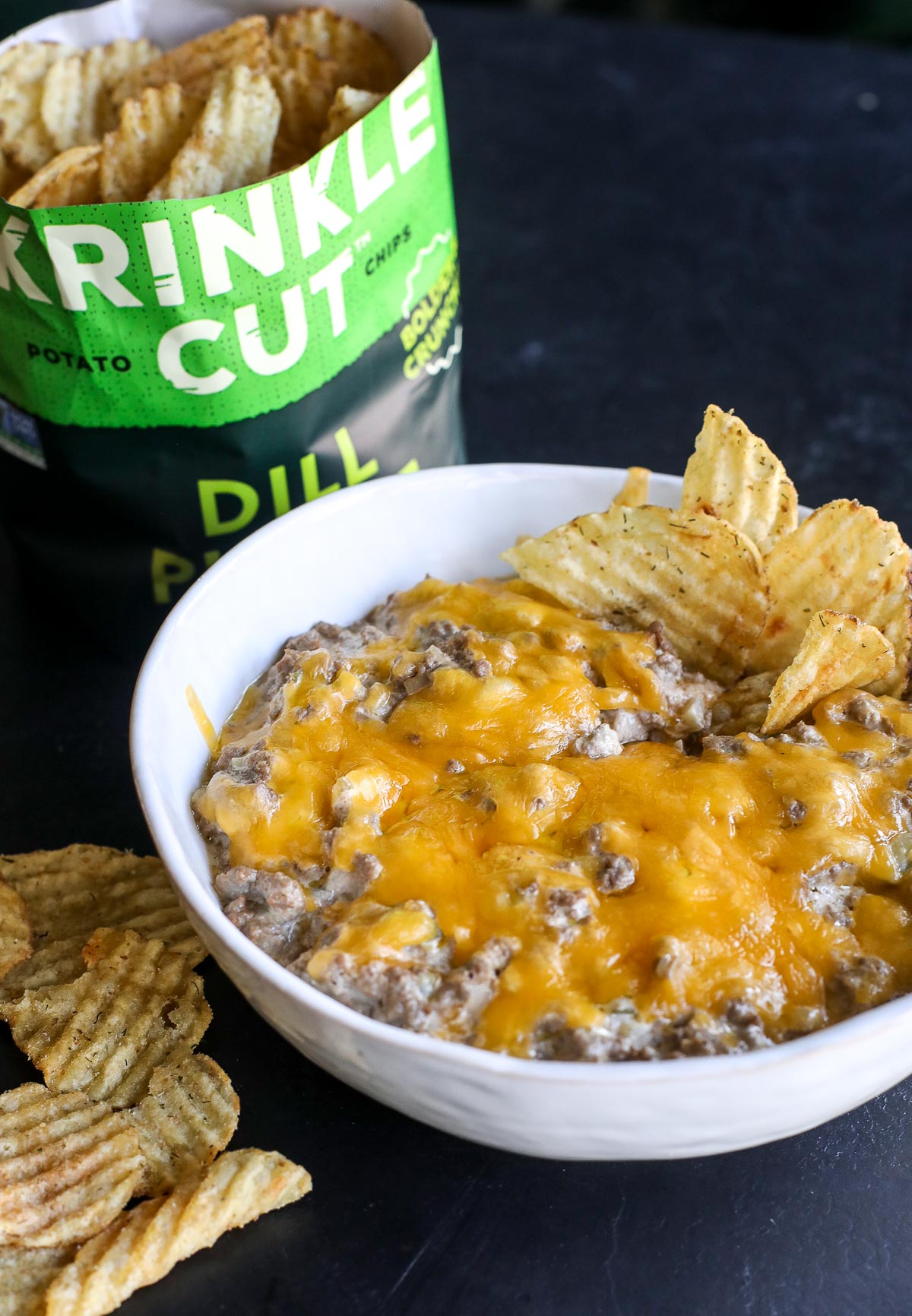Enjoy our High Protein Cheeseburger Dip! A delicious, protein-packed snack perfect for parties and game days.