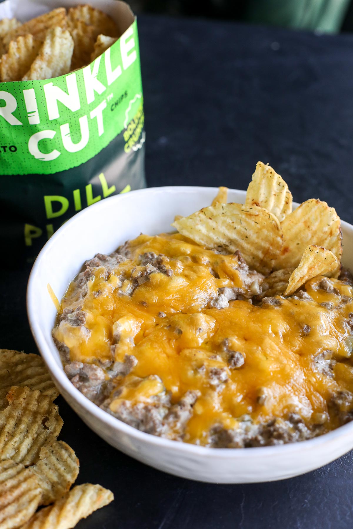Enjoy our High Protein Cheeseburger Dip! A delicious, protein-packed snack perfect for parties and game days.