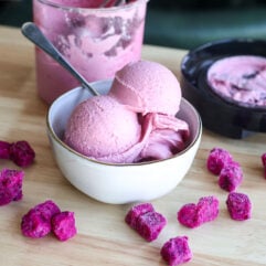 Blend vibrant Pitaya Bowls in the Ninja Creami! A nutritious, refreshing, and easy-to-make treat packed with antioxidants.