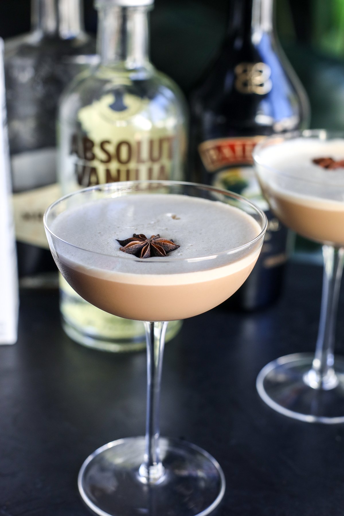 Sip on a Dirty Chai Martini—a bold blend of coffee liqueur, chai spices, and vodka for the perfect spicy-sweet cocktail treat!