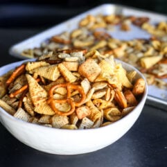 Snack on Thanksgiving Chex Mix—savory, crunchy, and packed with festive flavors, perfect for holiday gatherings and munching!