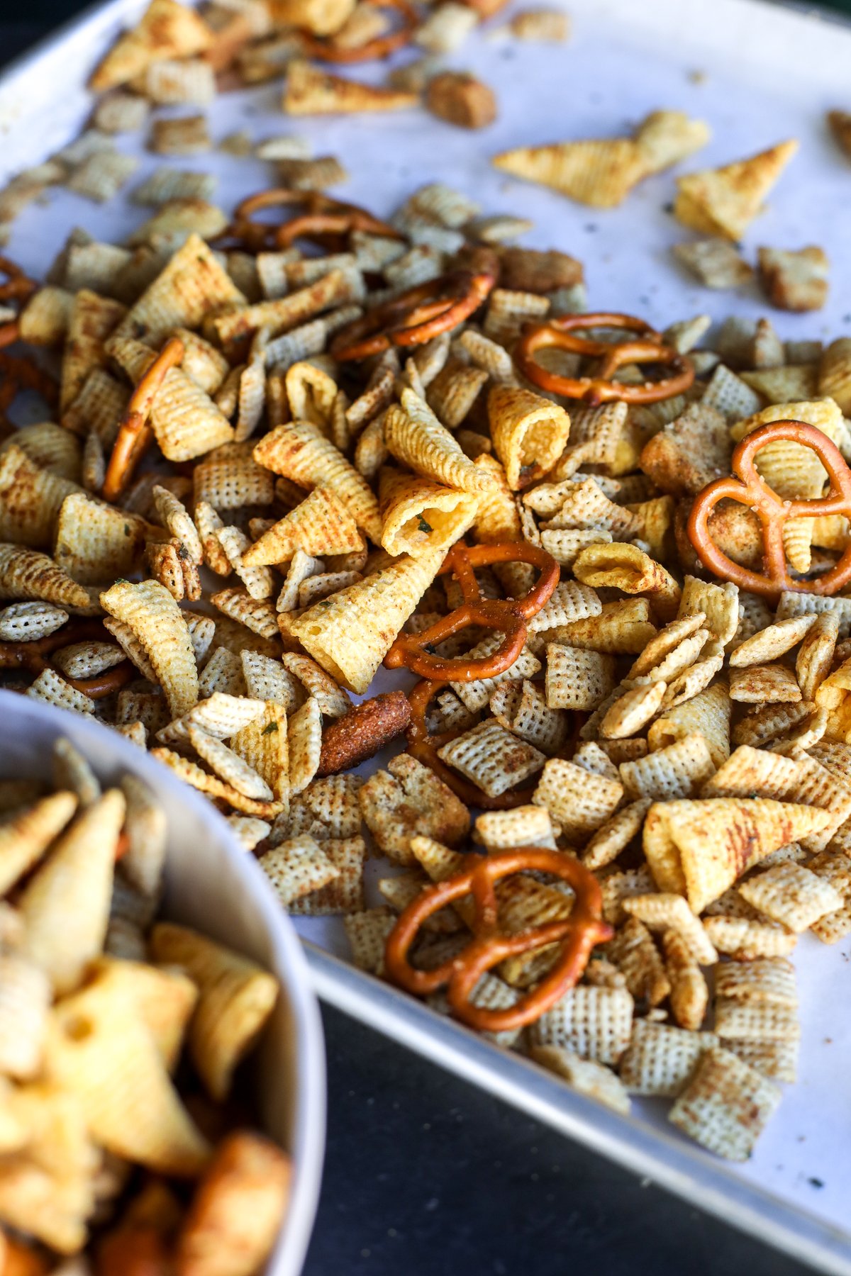 Snack on Thanksgiving Chex Mix—savory, crunchy, and packed with festive flavors, perfect for holiday gatherings and munching!