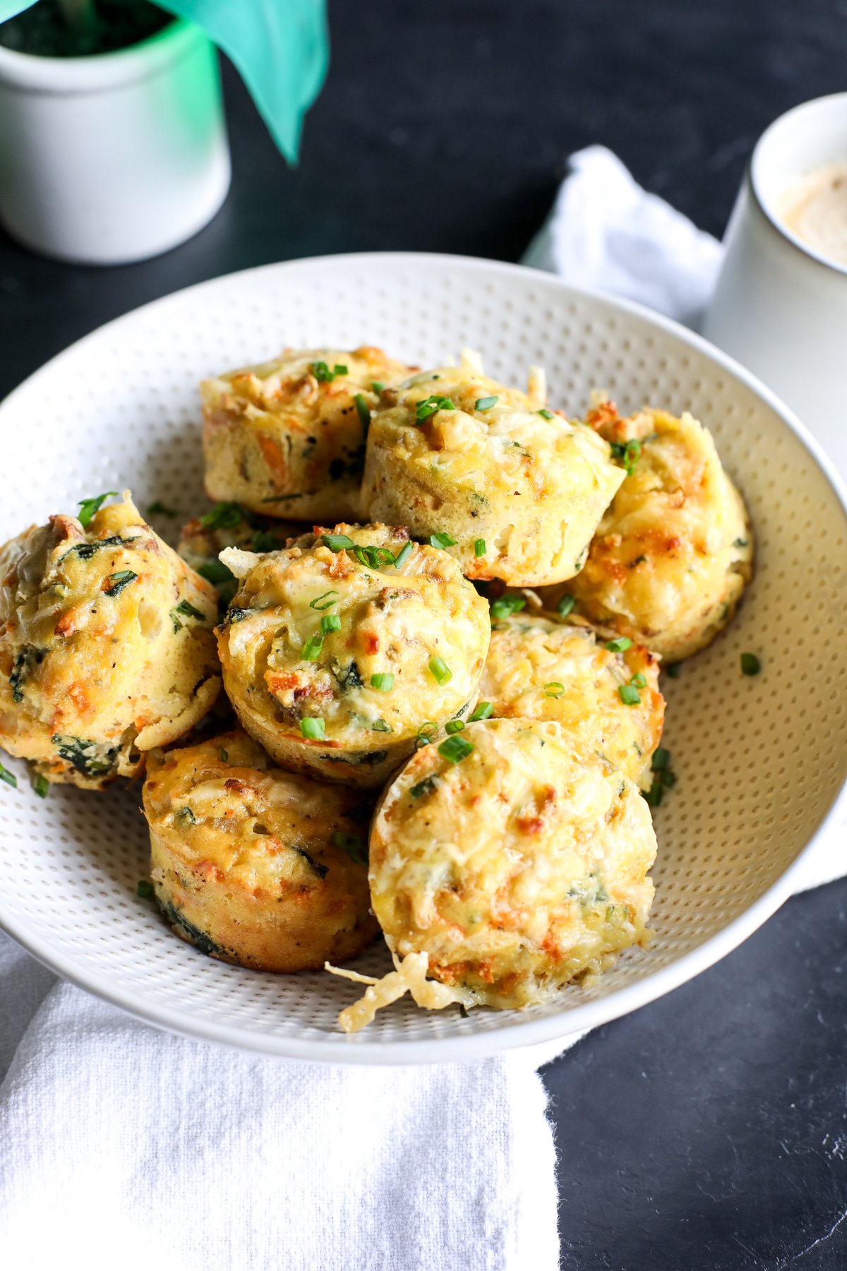 Fuel your day with these delicious High Protein Sweet Potato & Chicken Sausage Egg Bites. Easy to make & perfect for busy mornings. Healthy & satisfying!