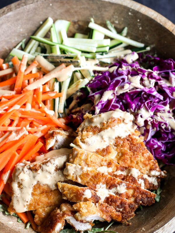 Katsu Chicken Salad: Crispy katsu chicken, fresh greens, and flavorful dressing. Easy recipe for a delicious meal!