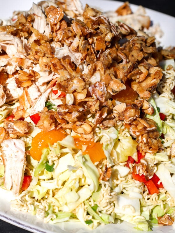 Quick Chinese Chicken Salad: Ramen crunch, sweet almonds, & vibrant veggies. A simple, tasty meal in minutes!
