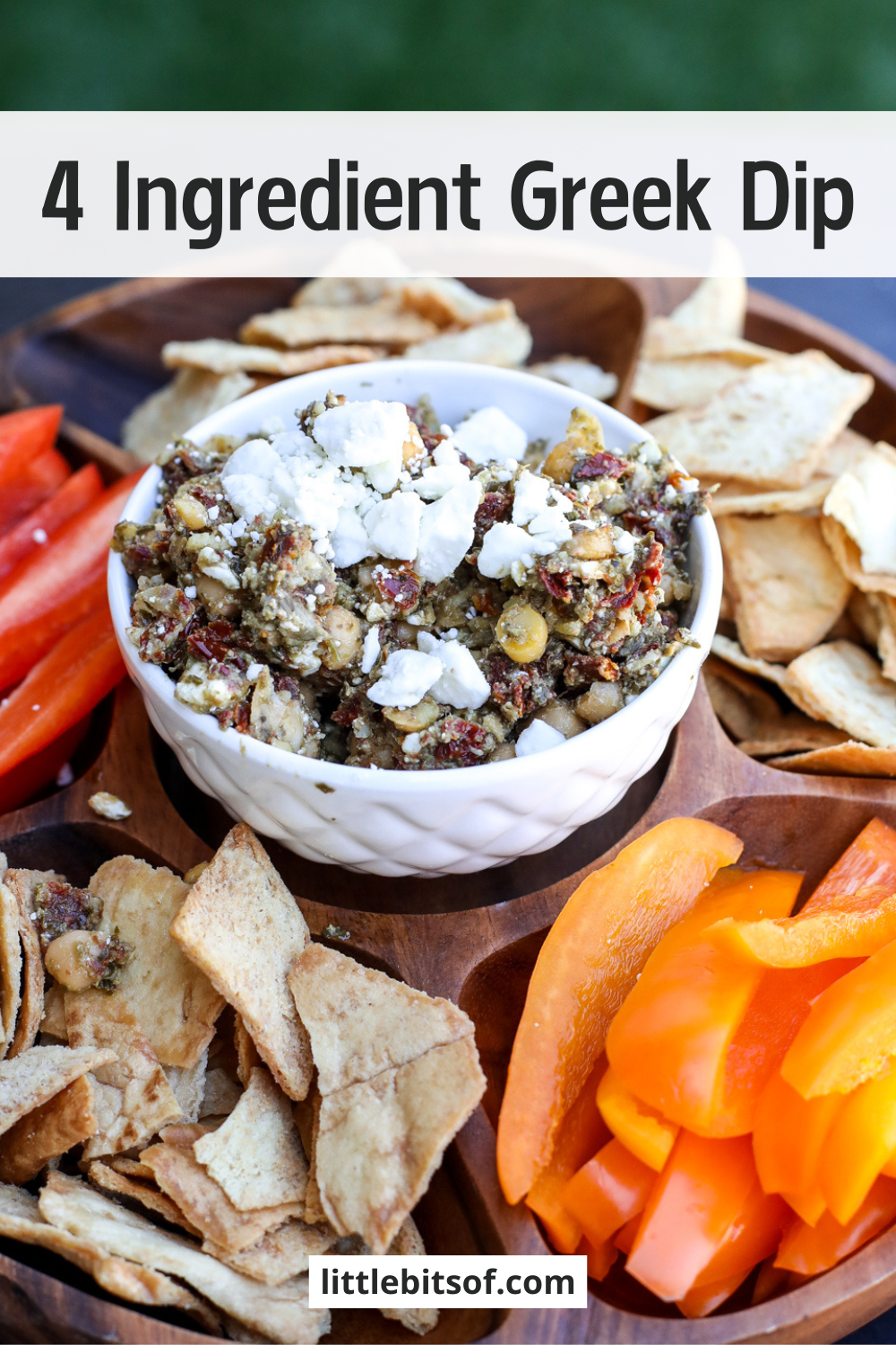 This dip is incredibly simple to make and bursting with Mediterranean flavors!