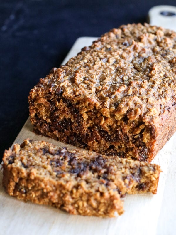 This simple recipe creates a wonderfully moist and tender loaf with all the cozy flavors of fall. The combination of quick oats and almond flour gives it a hearty texture, while the pumpkin and coconut sugar keep it soft and perfectly sweet.