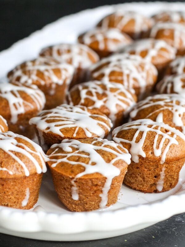 Healthy Gingerbread Protein Muffins! Warm, cozy spices and a protein boost make these the perfect holiday breakfast or snack.