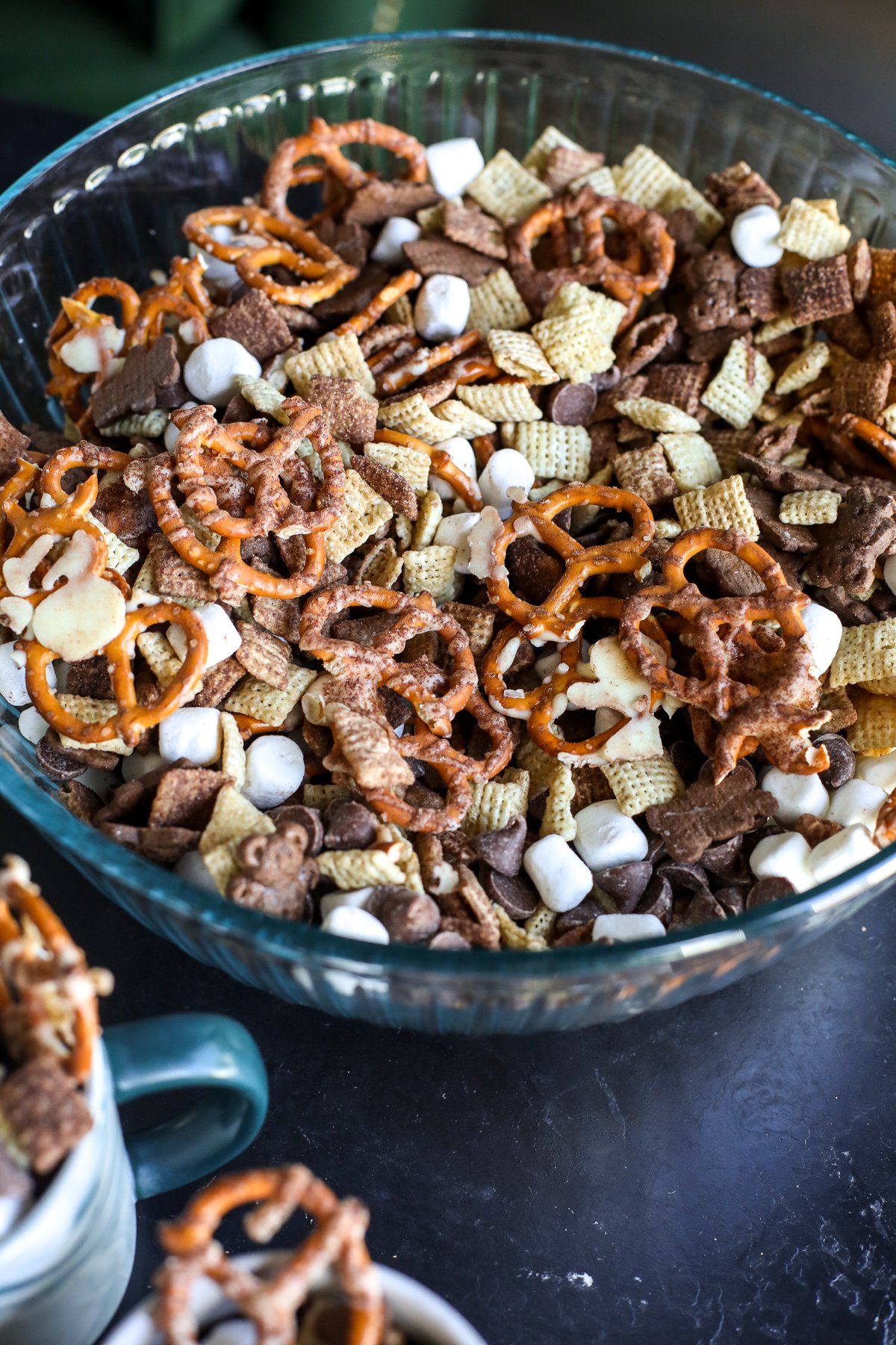 This easy, no-bake Chex mix brings the cozy flavor of hot cocoa to a crunchy, sweet snack! Perfect for parties.