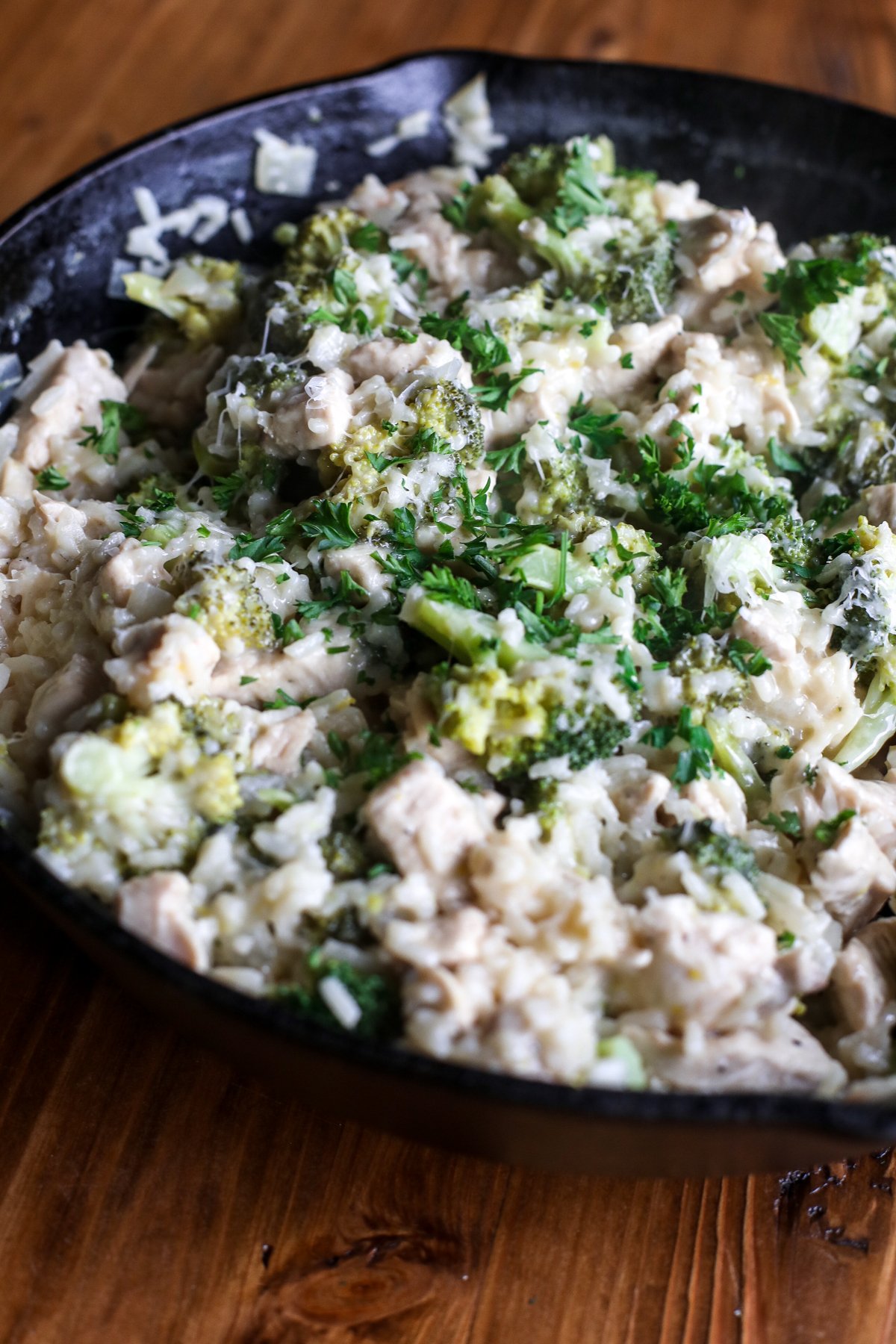 Creamy Lemon Parmesan Chicken & Rice: A healthy one-pan meal with hidden protein from cottage cheese and fresh broccoli.