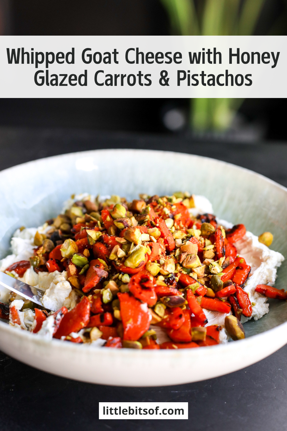 Sweet, savory, and creamy. This whipped dill goat cheese with honey carrots is the perfect easy, healthy appetizer.