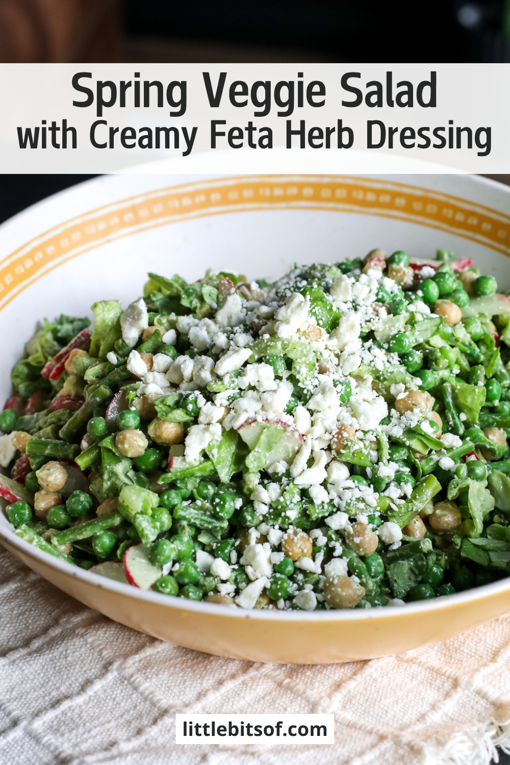 Creamy Feta Herb Dressing meets crisp spring veggies. This chopped salad is healthy, vibrant, and ready in minutes.